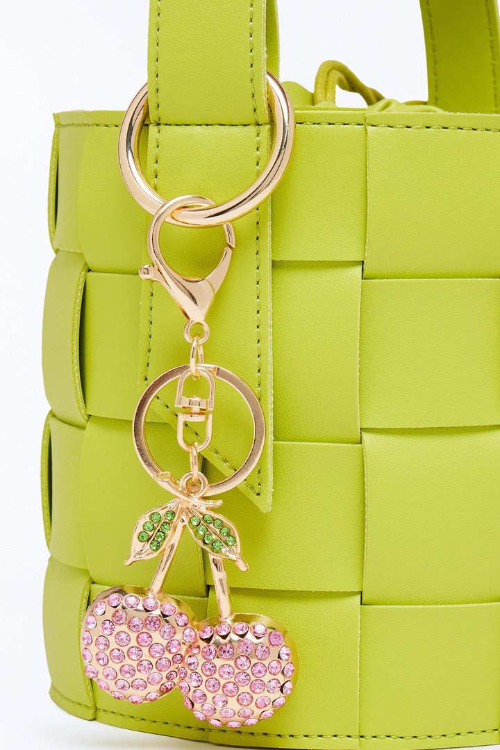 Cherry On Top Handbag Charm - Gold/Pink