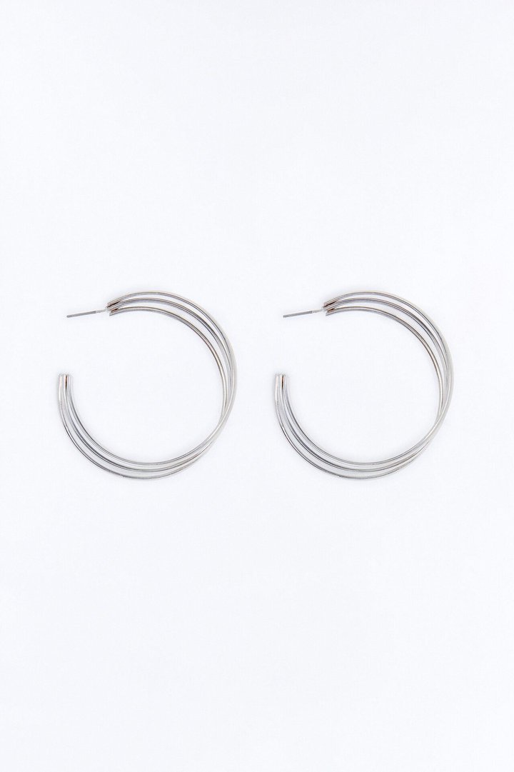 Can I Meet You There Hoop Earrings - Silver