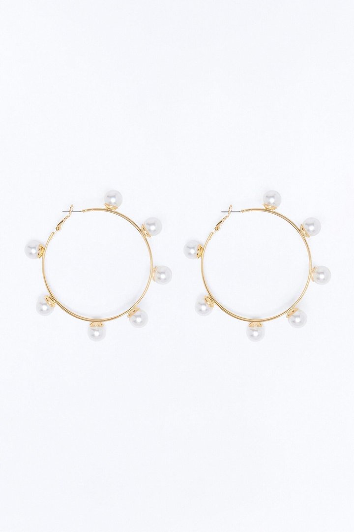 Perfect Pearls Hoop Earrings - Gold