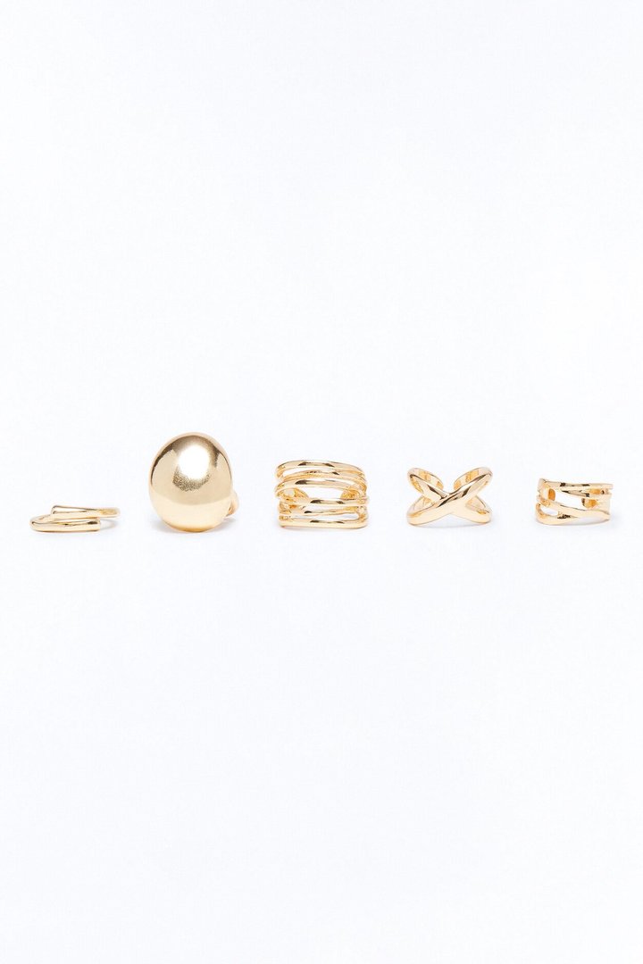 Like Me Hardware 5 Piece Ring Set - Gold