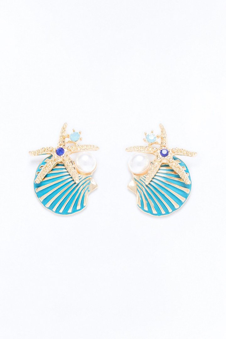 Ocean Glitz Earrings - Blue