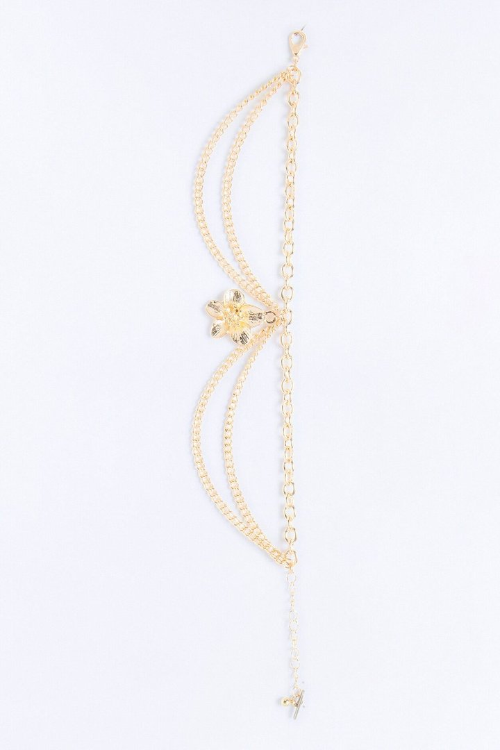 Pedal Princess Floral Anklet - Gold