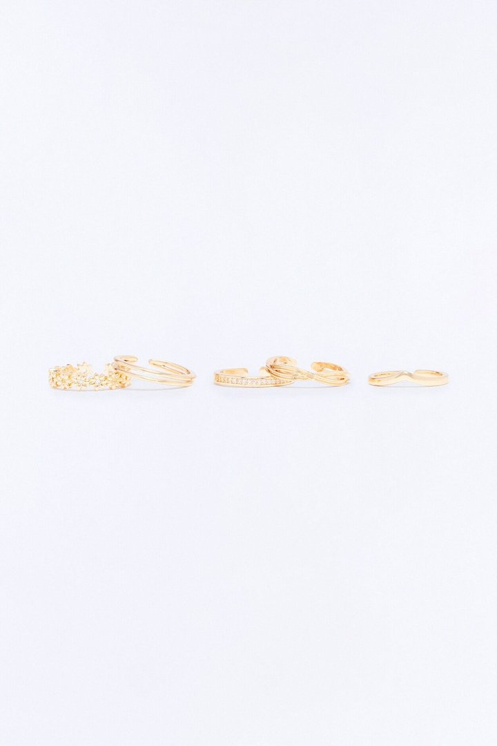 Kauai 5 Piece Toe Ring Set - Gold