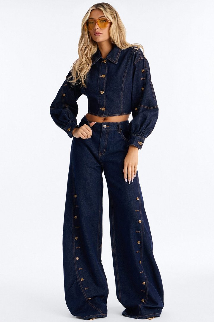 Tall Asher Barrel Leg Jeans - Dark Wash