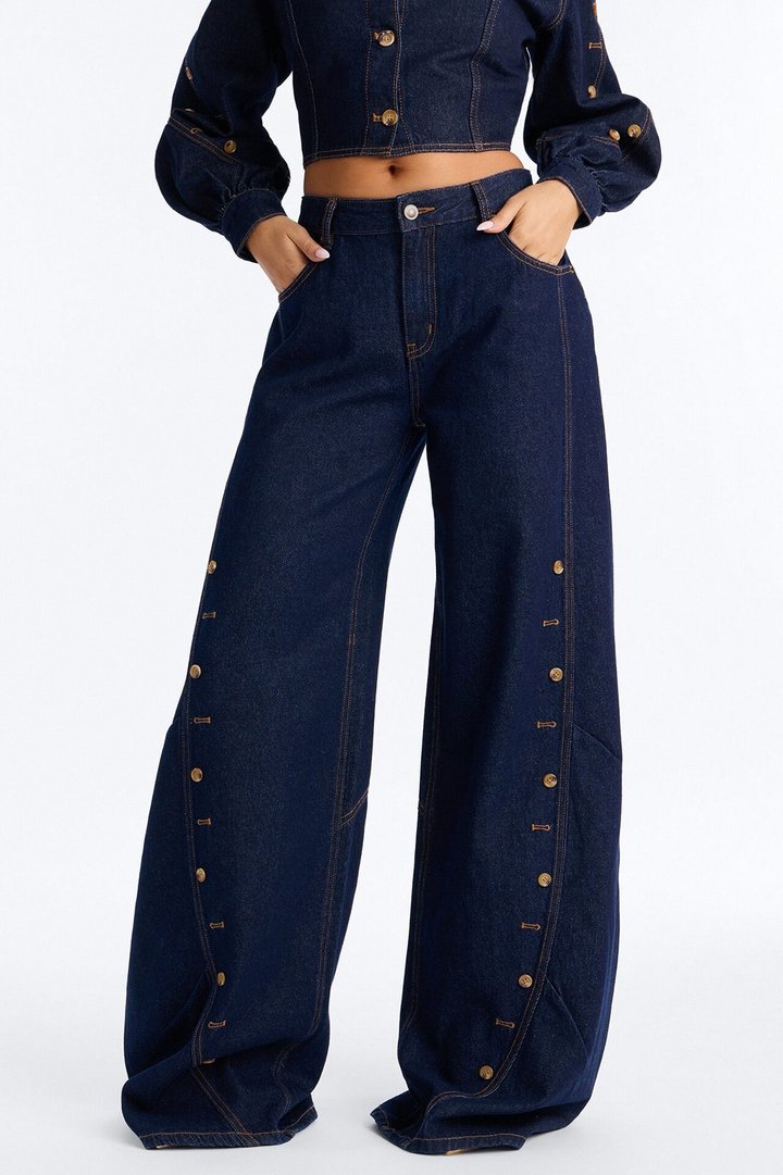 Tall Asher Barrel Leg Jeans - Dark Wash