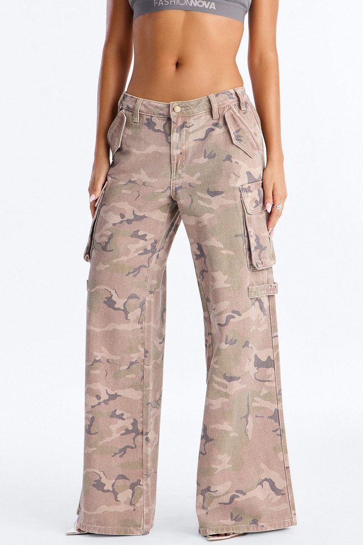 Rough Edge Low Rise Camouflage Cargo Pant - Brown/combo