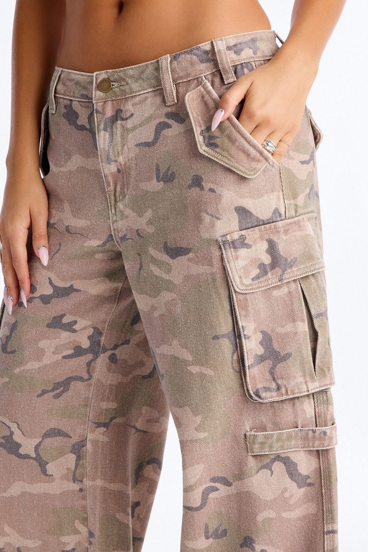 Rough Edge Low Rise Camouflage Cargo Pant - Brown/combo