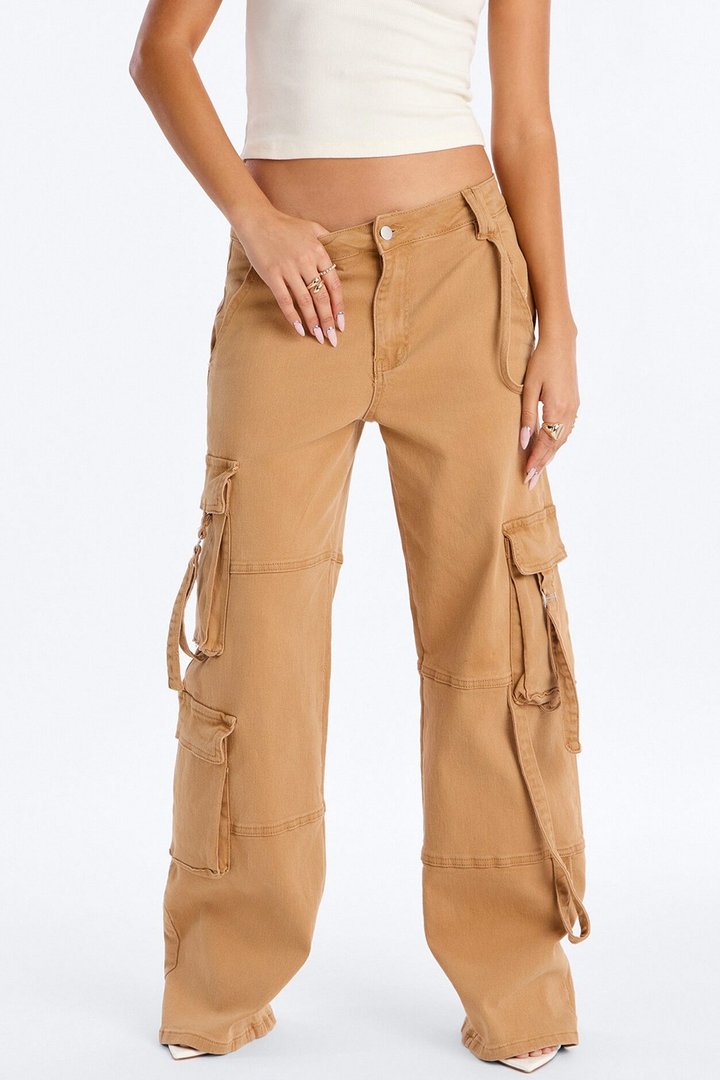 Desi Mineral Wash Cargo Pant - Khaki