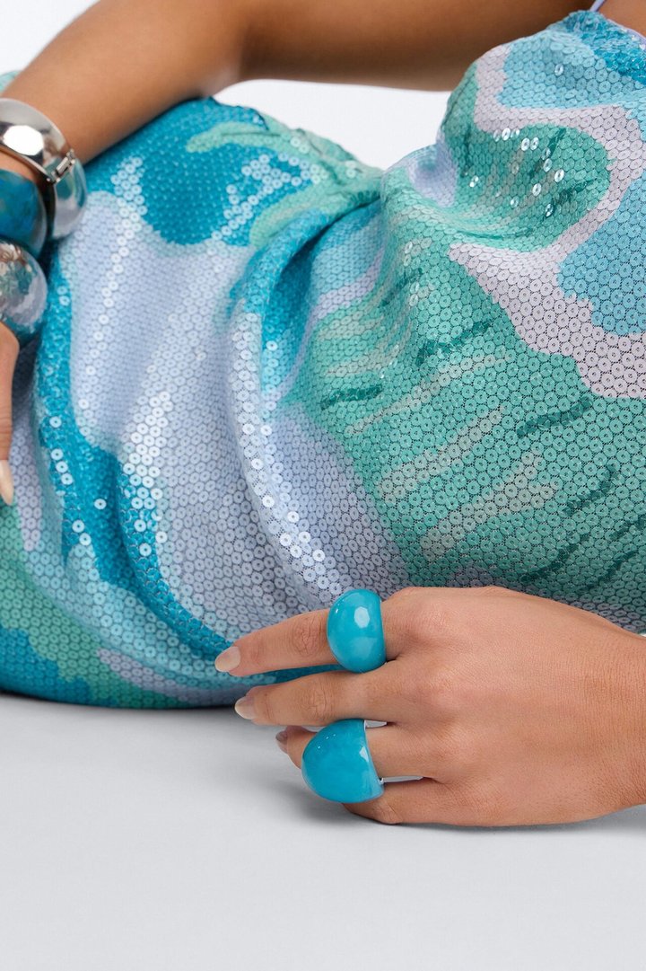 Always Extra 2 Piece Ring Set - Turquoise