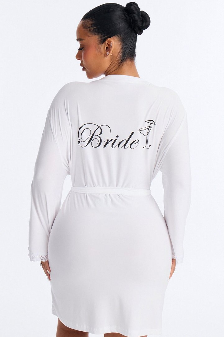 Bride Needs A Martini Robe - White