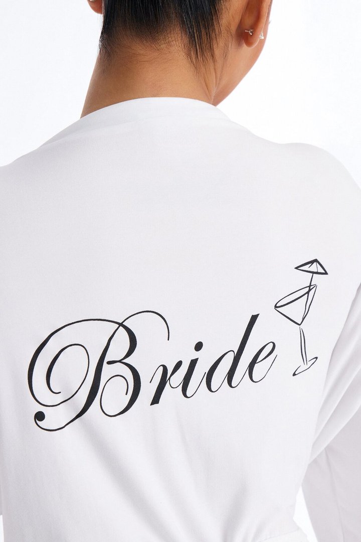 Bride Needs A Martini Robe - White