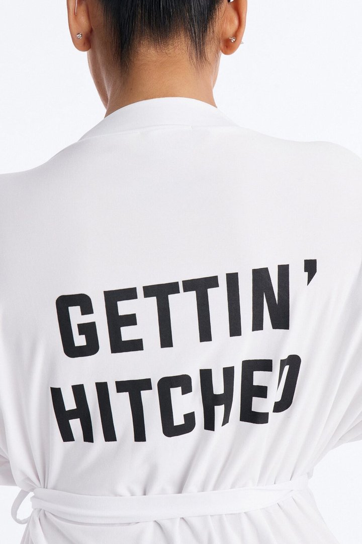 Let's Get Hitched Robe - White