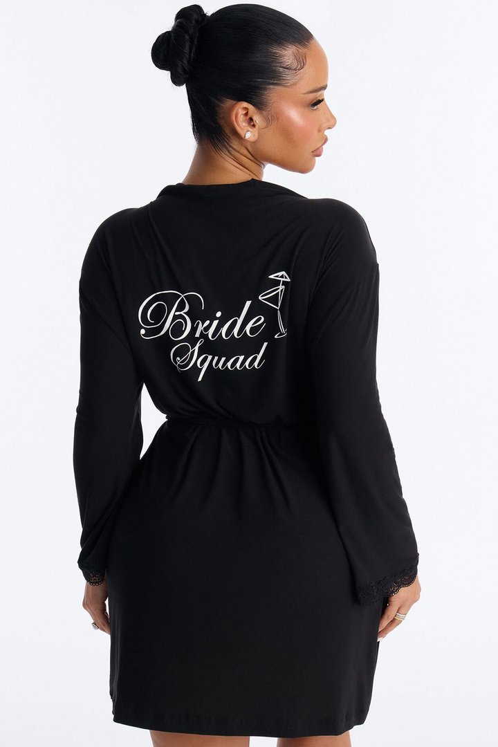 Squad Needs A Martini Robe - Black