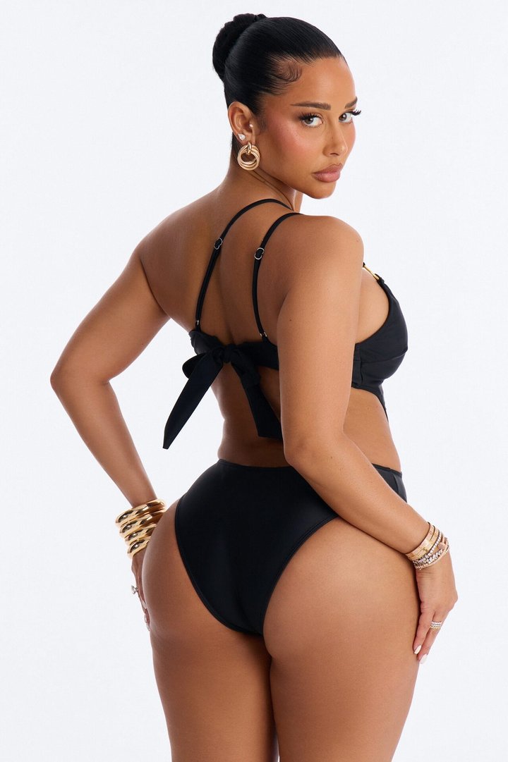 Coconut Life O-Ring Asymmetrical Side Out 1 Piece Swimsuit - Black