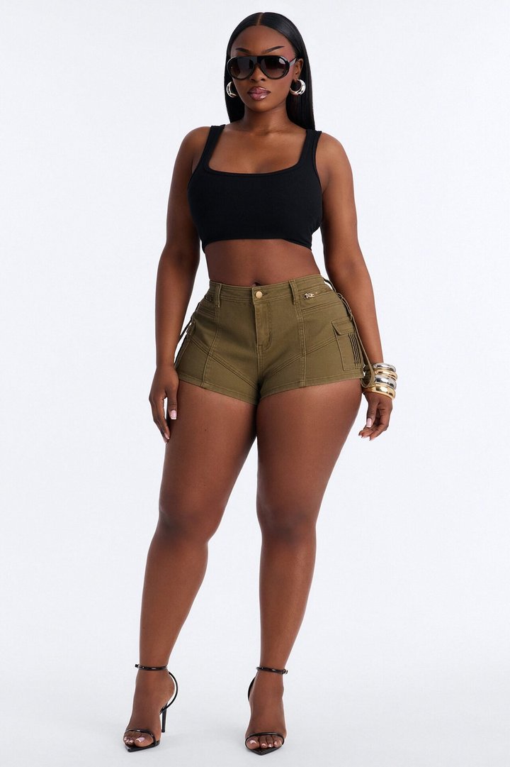 Valerie Twill Cargo Short - Olive