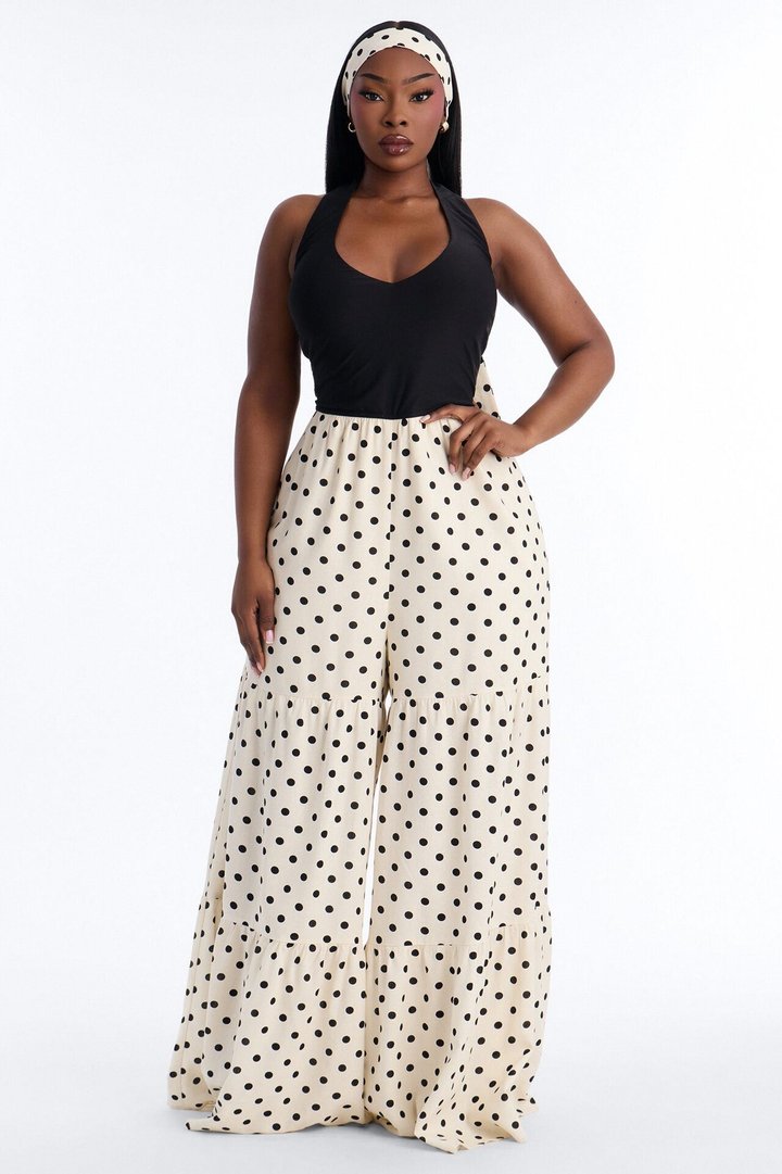 Off To Italy Polka Dot 2 Piece Jumpsuit Set - Black/combo