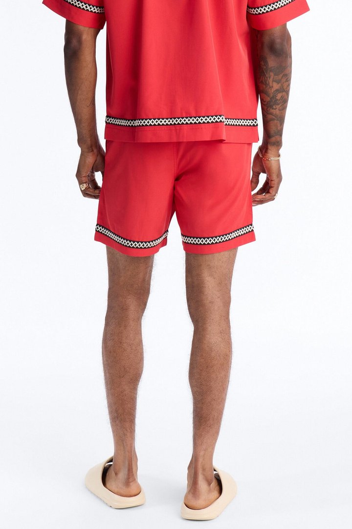Malibu Social Club Swim Trunk 7″ - Red