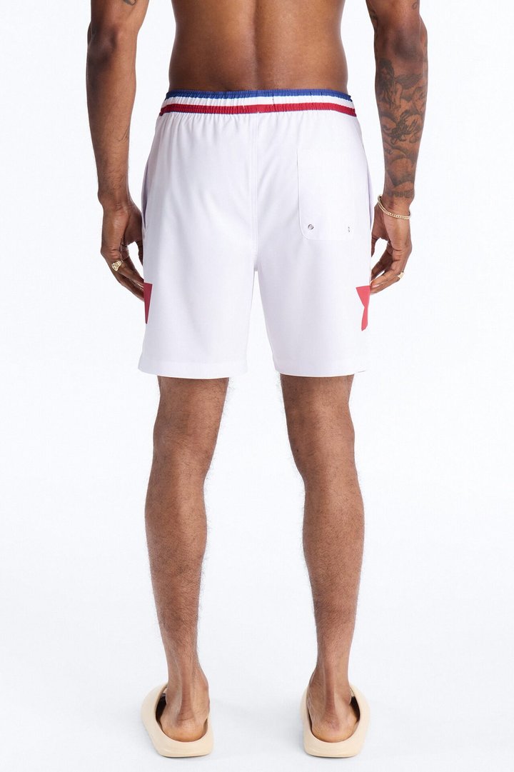 USA Freedom Stars Swim Trunk 7″ - White/combo