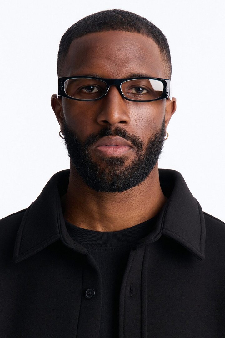Y2K Starlight Rays Sunglasses - Black/Silver