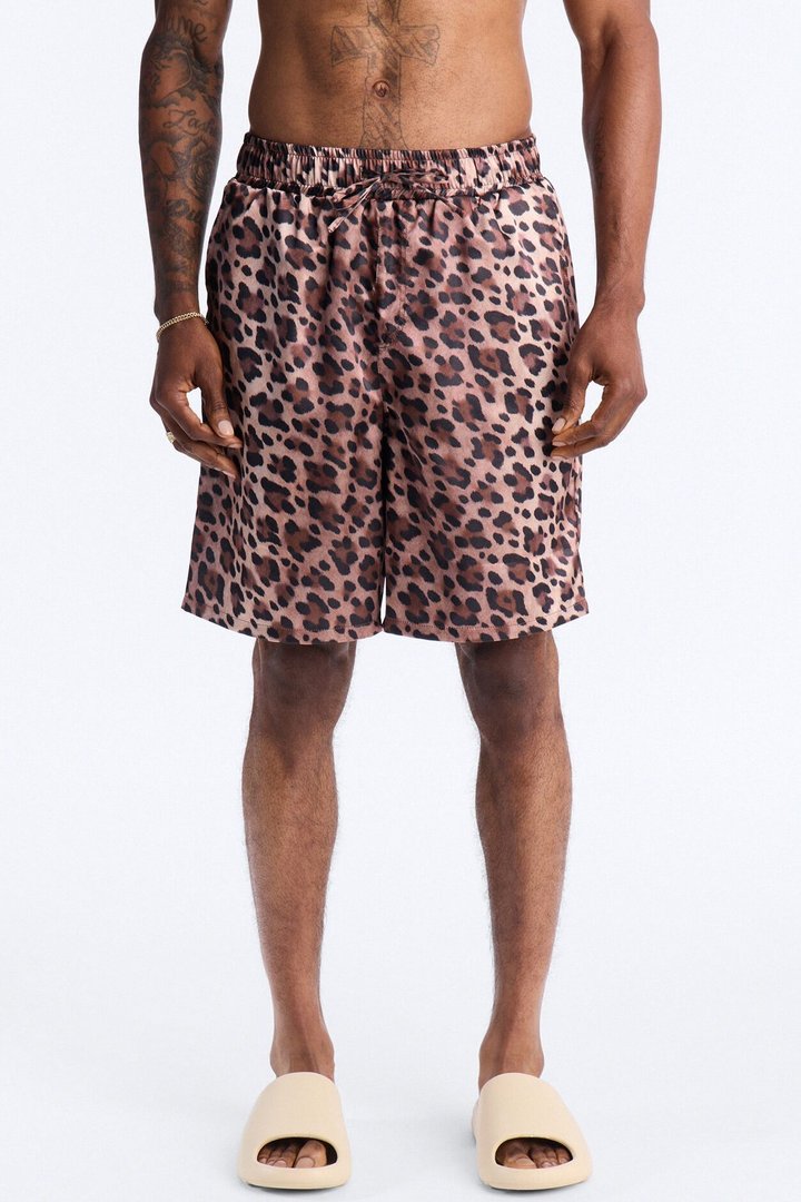 Relaxed City Spot Leopard Short - Brown