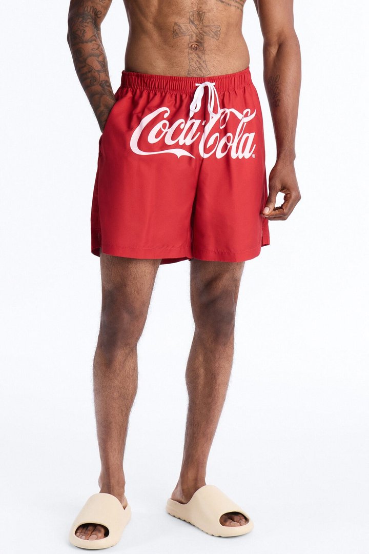 Coca Cola Swim Trunk 7″ - Red