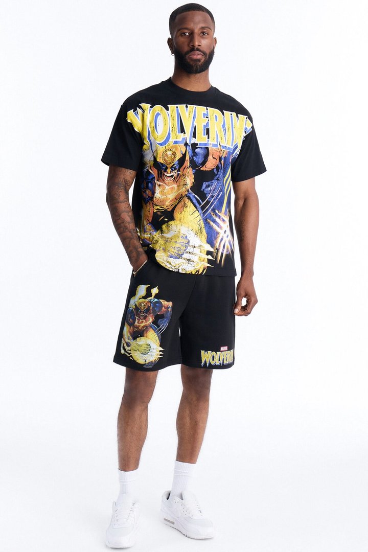 Marvel Wolverine Sweatshort - Black