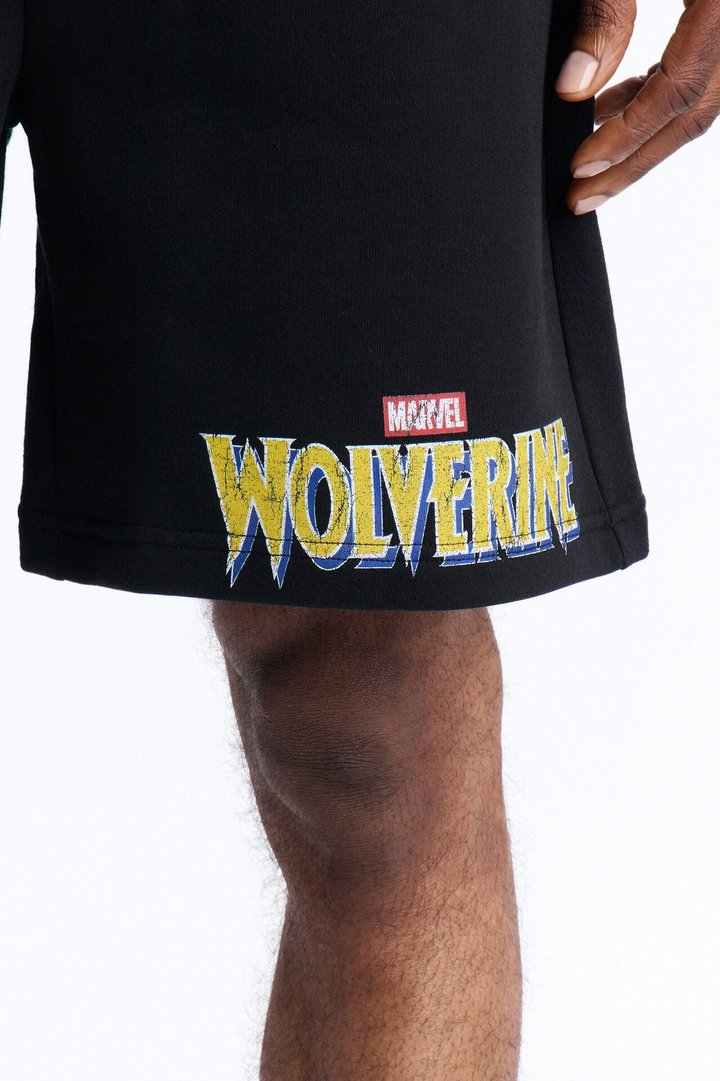 Marvel Wolverine Sweatshort - Black