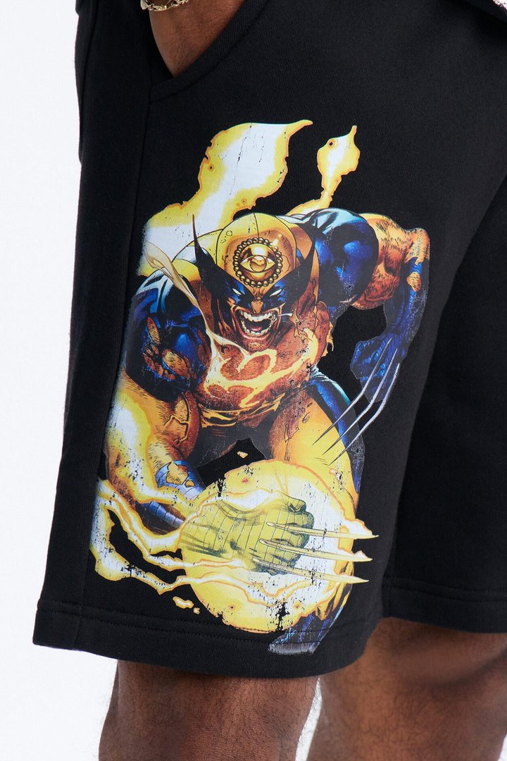 Marvel Wolverine Sweatshort - Black