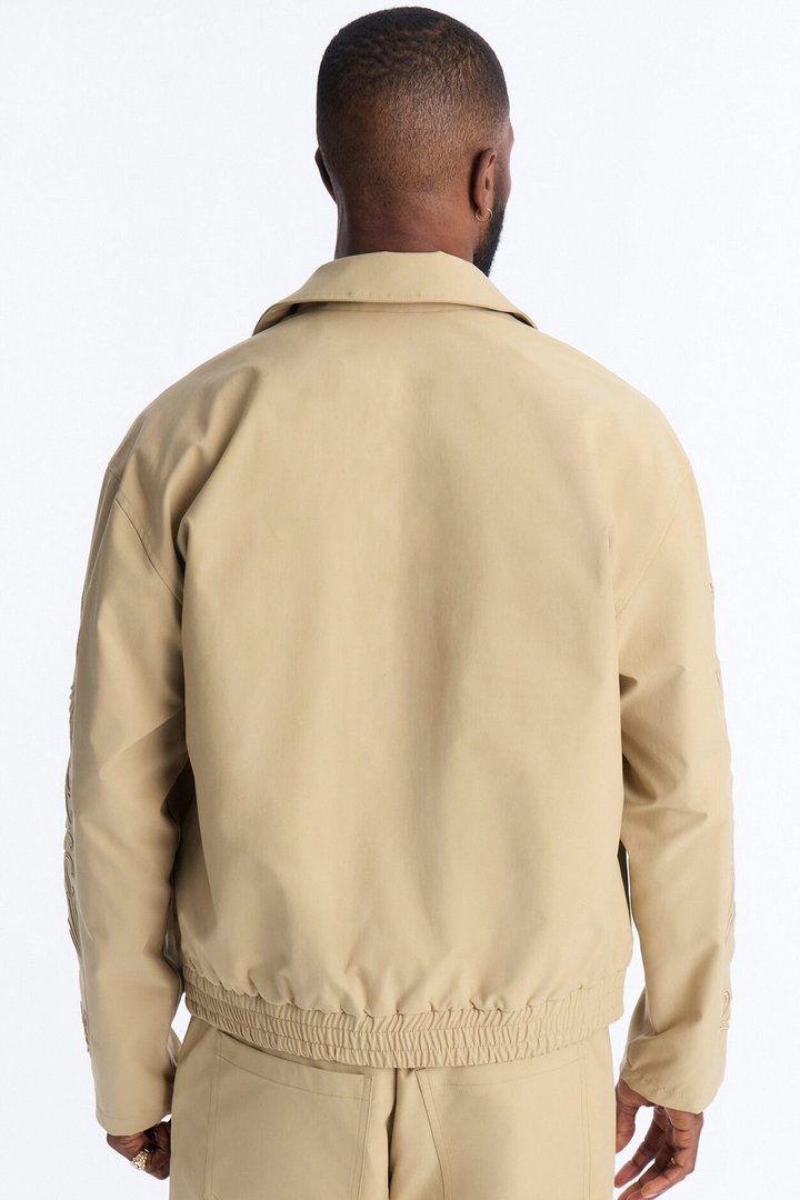 Delaro Embroidered Bomber Jacket - Khaki