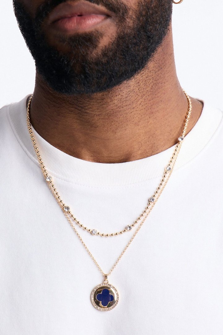 Notre Dame Clover Chain Necklace Set - Gold