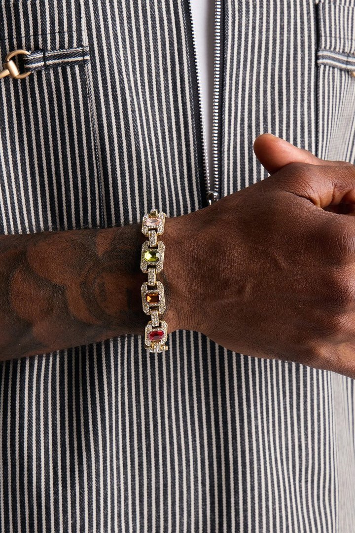 Most Regal Iced Gemstone Bracelet - Gold