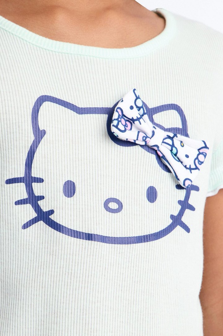 Mini Hello Kitty Good Vibes Short Set - Mint/combo