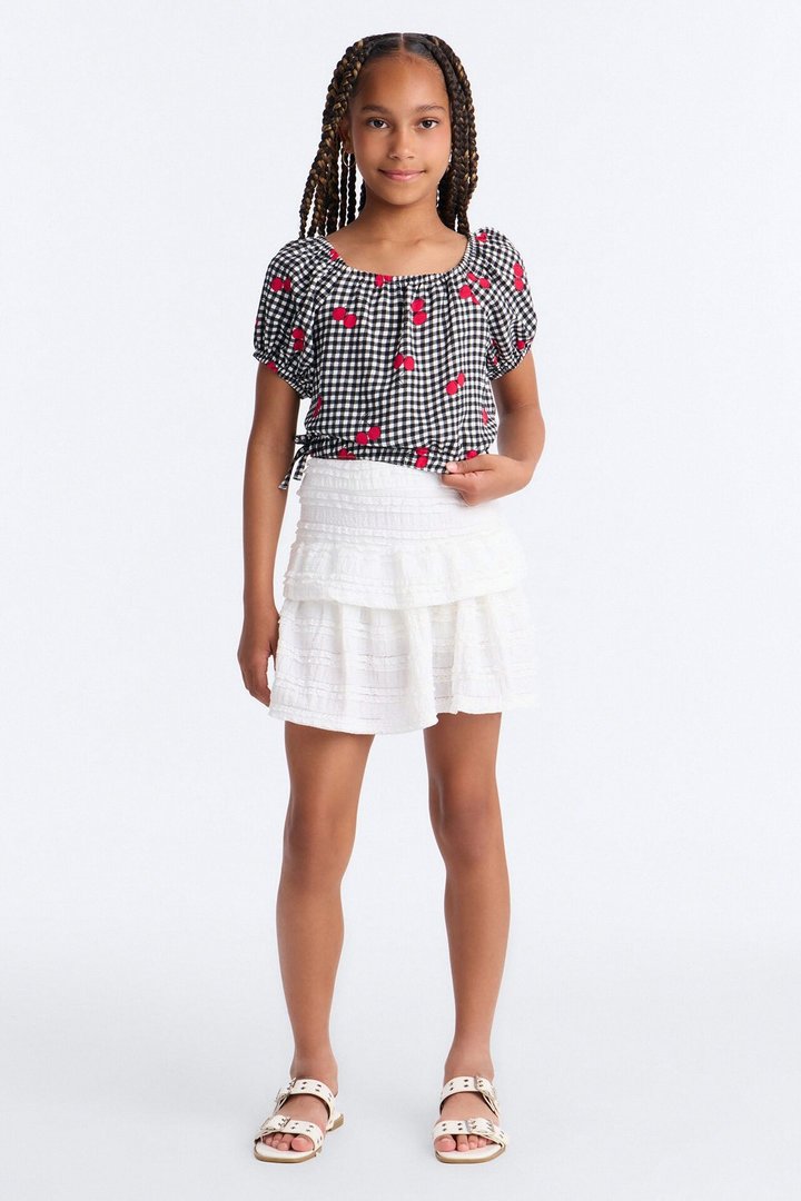 Mini Go For It Ruffle Skort - White