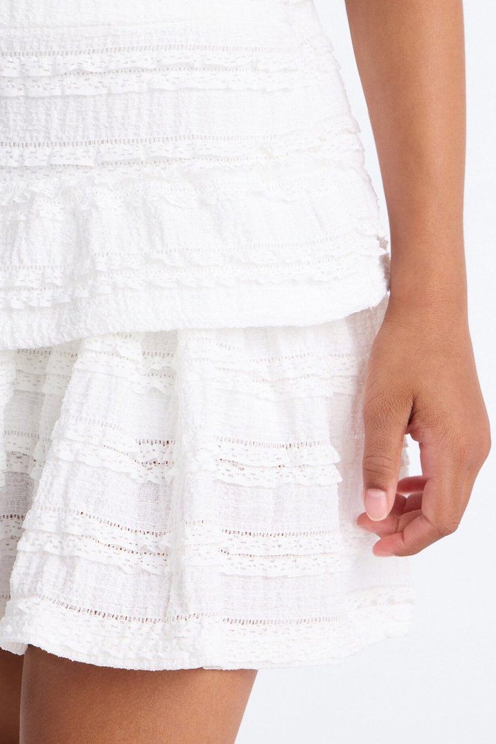 Mini Go For It Ruffle Skort - White