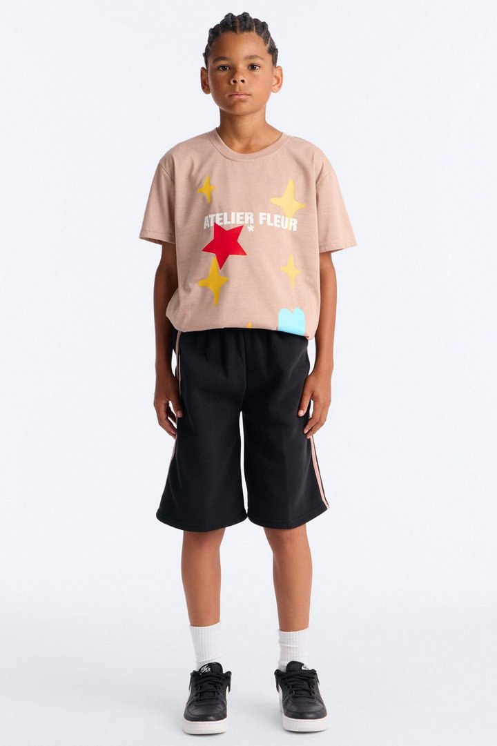 Mini Atelier Fleur Short Set - Sand/combo