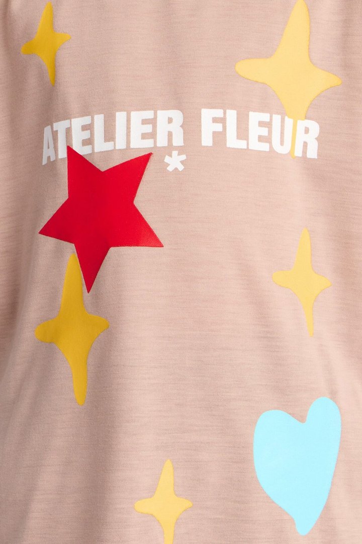 Mini Atelier Fleur Short Set - Sand/combo