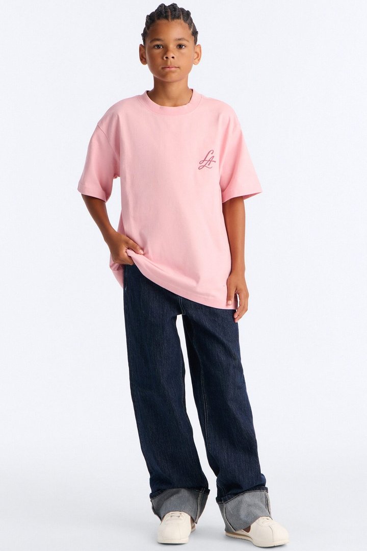 Mini LA Vibe Short Sleeve Front/Back Tee - Blush