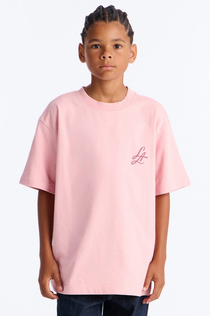 Mini LA Vibe Short Sleeve Front/Back Tee - Blush