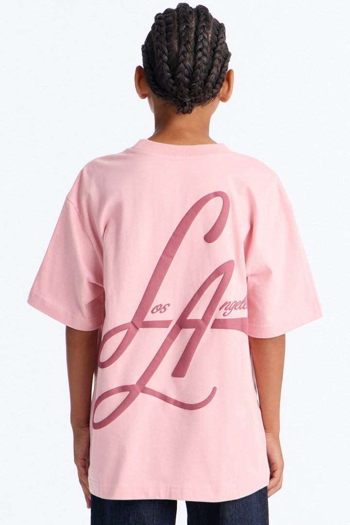 Mini LA Vibe Short Sleeve Front/Back Tee - Blush