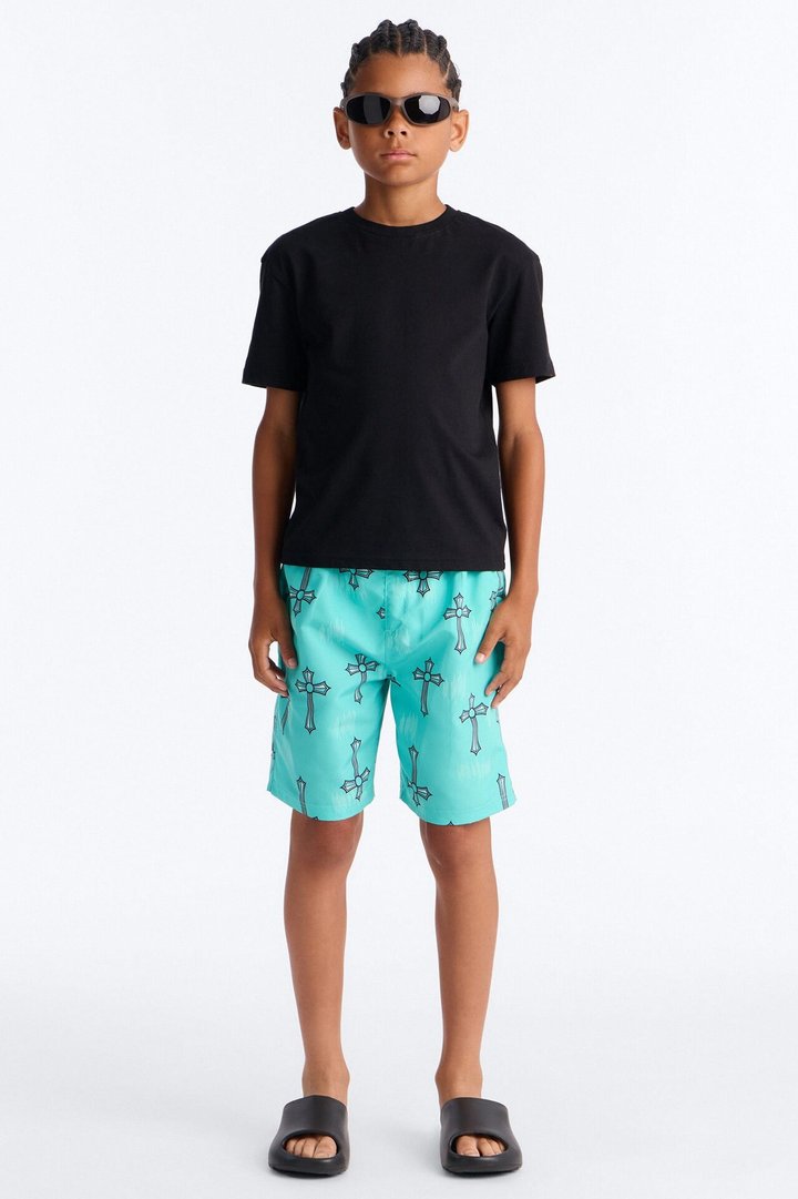 Mini Southpole Crosses Swim Trunk - Turquoise