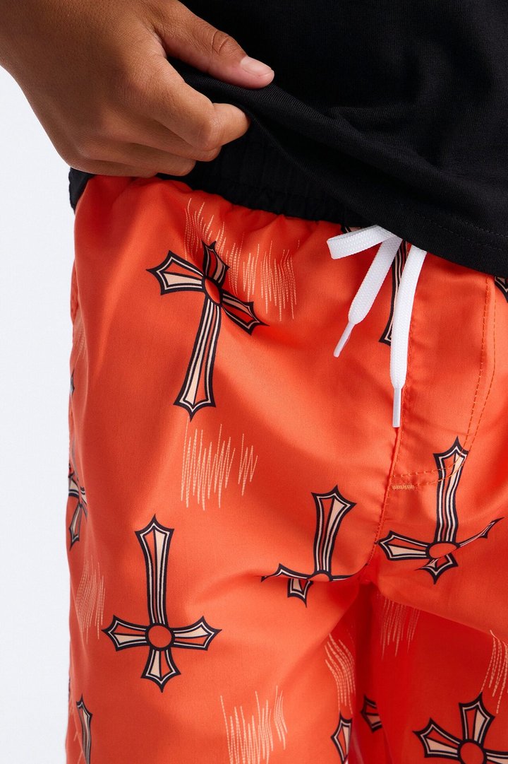 Mini Southpole Crosses Swim Trunk - Orange