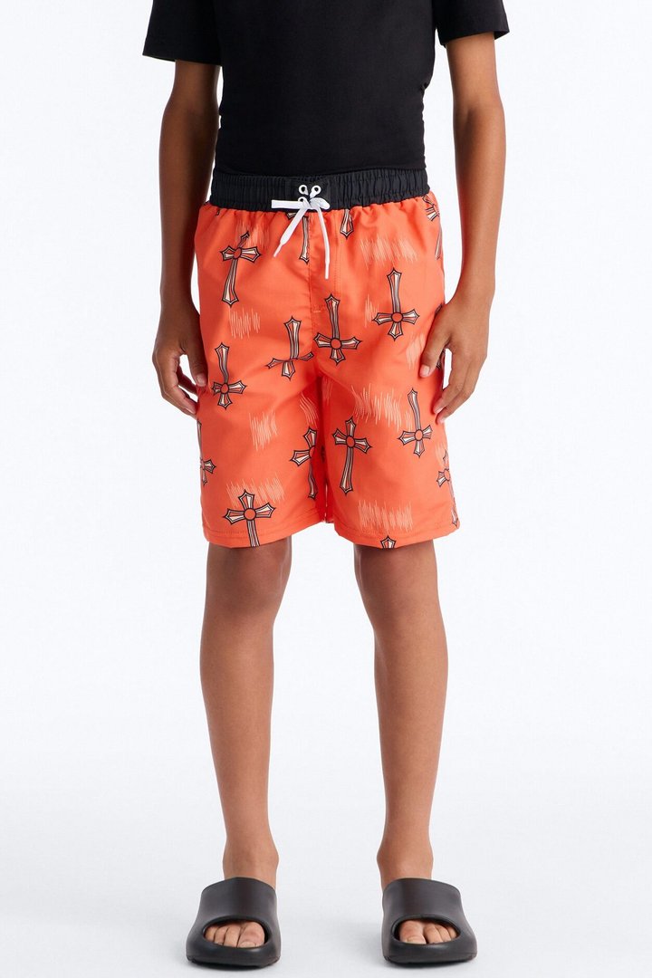 Mini Southpole Crosses Swim Trunk - Orange