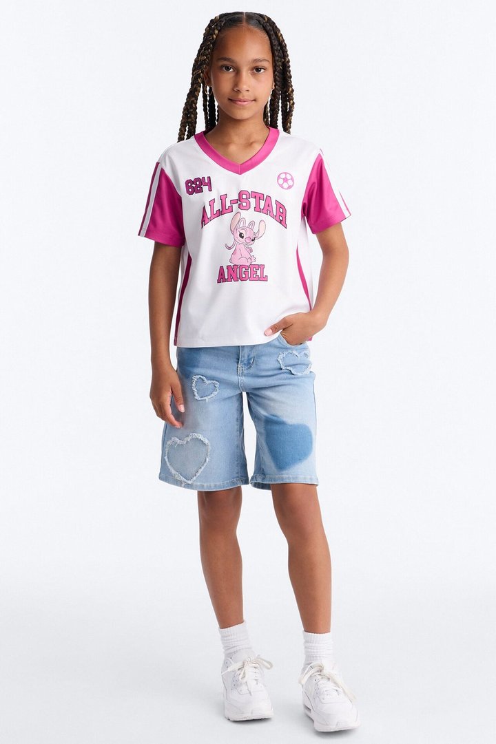 Mini Angel All Star Soccer Jersey - White/Pink