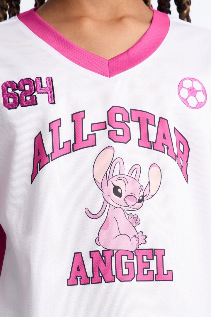 Mini Angel All Star Soccer Jersey - White/Pink