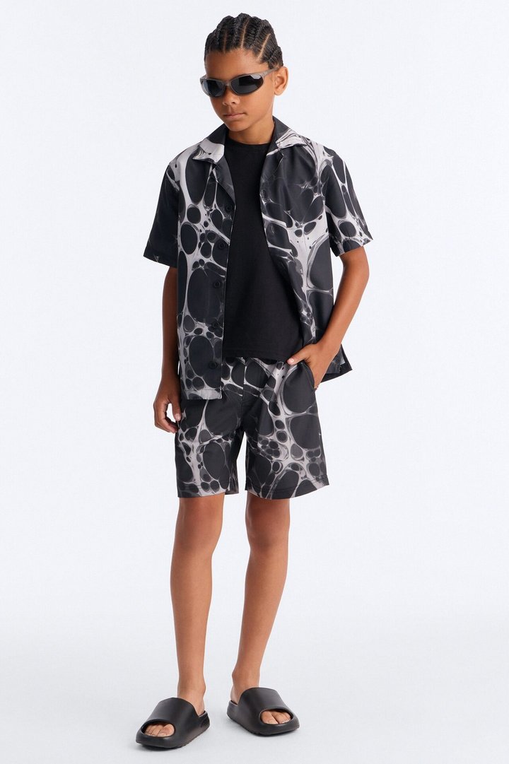 Mini Aqua Drip Swim Trunk - Black