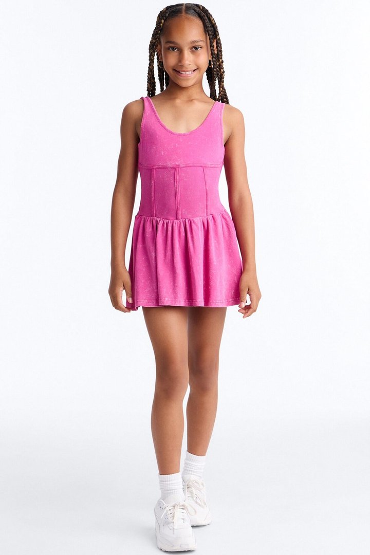 Mini Addison Washed Mini Dress - Fuchsia