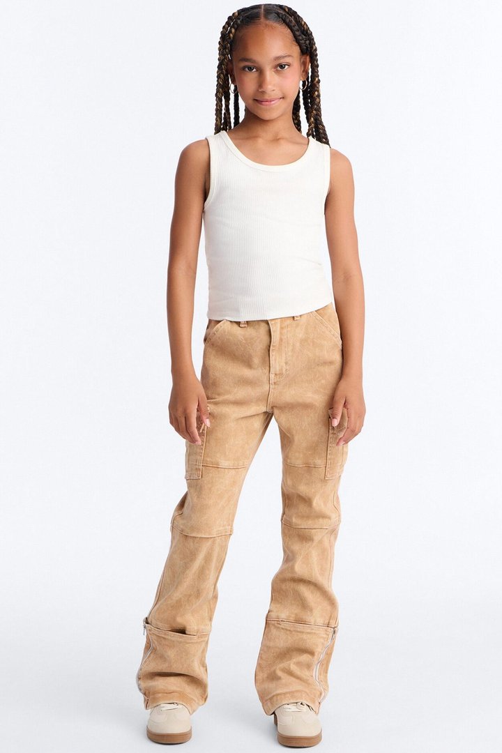 Mini Camden Cargo Utility Jeans - Tan