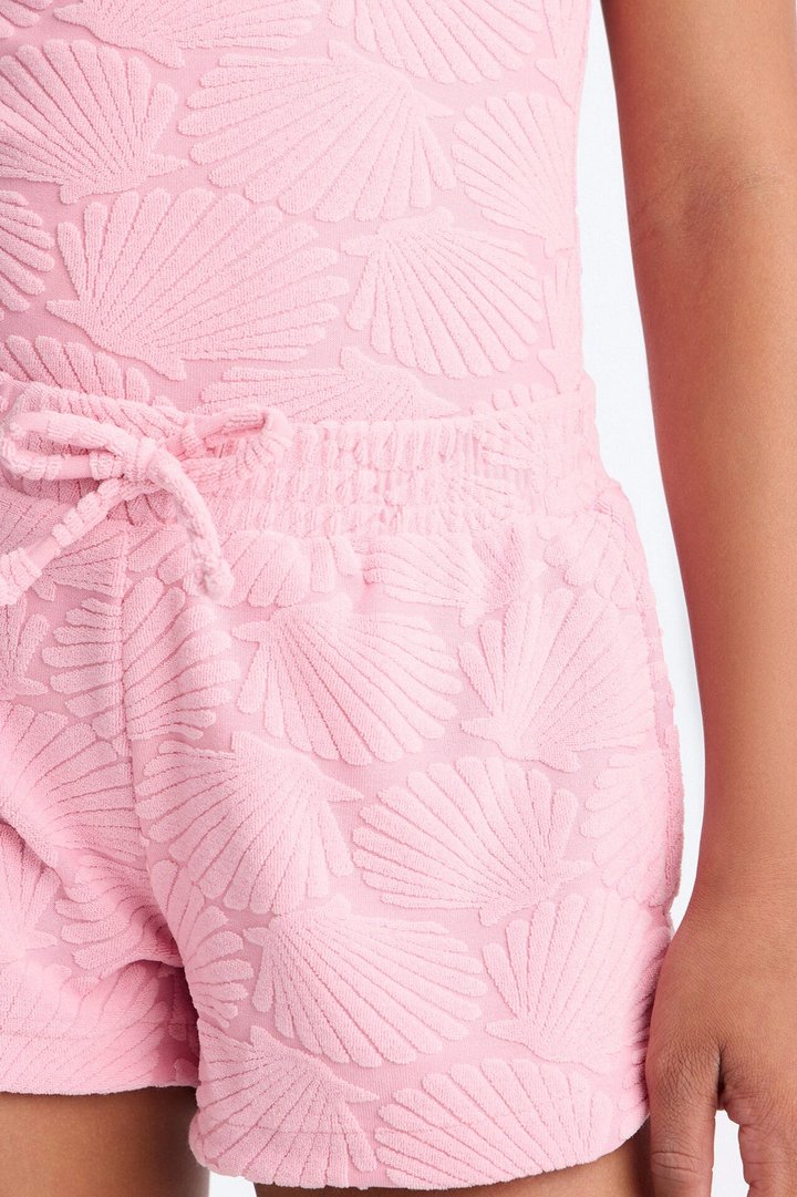 Mini Danielle Terry Cloth 3 Piece Short Set - Light Pink