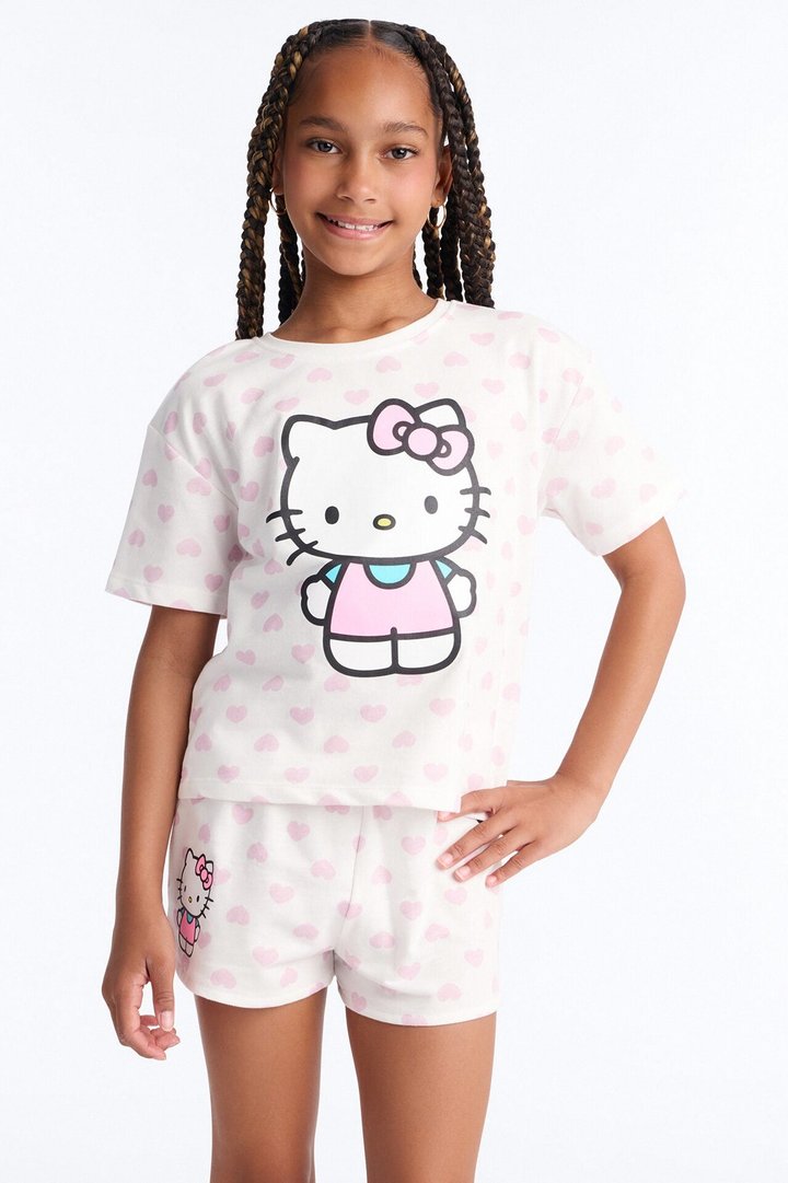 Mini Hello Kitty Bon Voyage Short Set - White/combo