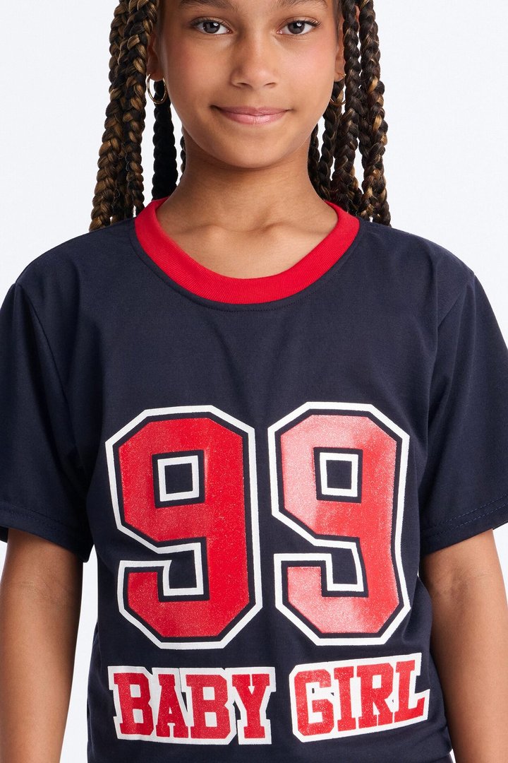 Mini Baby Girl 99 Short Set - Navy